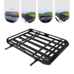 140x100cm/160×100cm Universal Aluminum Car Roof Rack Cargo Basket Tray Luggage Carrier Black Load 150kg for SUV w/Built-in Racks