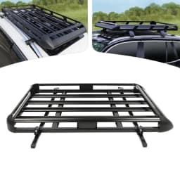 140x100cm/160×100cm Universal Aluminum Car Roof Rack Cargo Basket Tray Luggage Carrier Black Load 150kg for SUV w/Built-in Racks