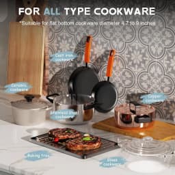 Karinear Ceramic Hob 4 Zones 60cm Built in, Expandable Oval Area, Sliding Control, Safety Lock, Timer, without Plug, Hard wired