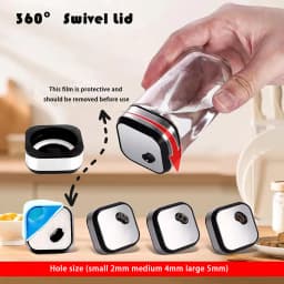 SIAZIH 2-Layer 360° Rotating Stainless Steel Spice Rack with 12 120 ml Spice Jars with Rotating Lids, for Easy Access to Spices