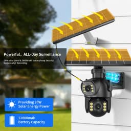 8mp/4k Solar Powered 4G SIM Card Camera Outdoor 5X Zoom Pan Tilt Dual Lens Binocular Camera PIR Human Body Sensing Solar Camera