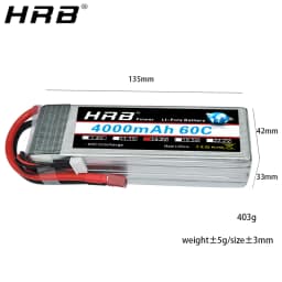 HRB 14.8V 4000mah Lipo Battery 4S XT60 T Deans XT90 EC5 For Hexacopter Quadcopter FPV Airplanes Car Racing Boat RC Parts 60C