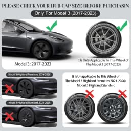 Hubcap Replacement for Tesla Model 3 (2017-2023) – 18 Inch Knife Style Full Rim Wheel Cover Caps (Set of 4 Wheel Covers)