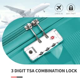 KONO hand luggage trolley suitcase with TSA lock, 4 twin wheels, stylish polypropylene hard-shell case
