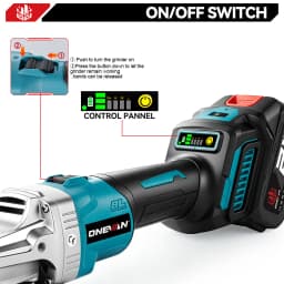 ONEVAN 125MM Brushless Electric Angle Grinder 6 Gears Cordless PolishIing Grinding Cutting Power Tools For Makita Battery Pin