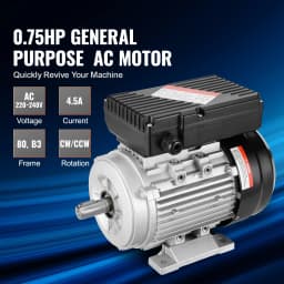 SucceBuy 0.55KW Electric Motor AC Air Compressor Motor Single Phase 19mm Keyed Shaft CW/CCW Rotation for Agricultural Machinery