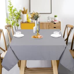 Round Tablecloth 70 Inch Waterproof Table Cloth for Dining Room Grey