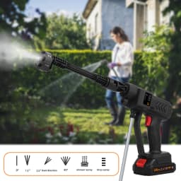 Handheld Pressure Washer Portable Powerful 21V Car Wash Gun 2pcs Rechargeable Battery for Home Floor Cleaning Watering w/ Gloves