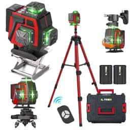 16Lines 4D Laser Level Green Line SelfLeveling 360 Horizontal And Vertical Control Green Beam Laser Levels 2PCS Battery