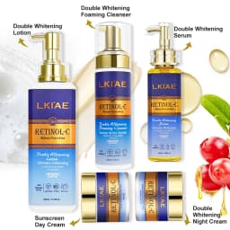 Hot Selling Brightening Lotion kit Women Organic 5Pcs Routine Skin Whitening And Skincare Set With Retinol