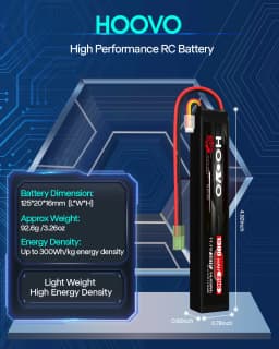 HOOVO 1300mah 11.1v Lipo Battery 3s 25c Rechargeable Battery With Mini Tamiya Connector For Racing Cars, Helicopters Airplanes