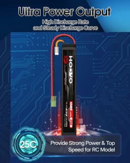 HOOVO 1300mah 11.1v Lipo Battery 3s 25c Rechargeable Battery With Mini Tamiya Connector For Racing Cars, Helicopters Airplanes