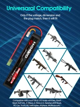 HOOVO 1300mah 11.1v Lipo Battery 3s 25c Rechargeable Battery With Mini Tamiya Connector For Racing Cars, Helicopters Airplanes