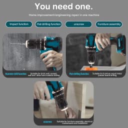 Cordless Electric Drill Impact Driver Rechargeable 10mm Brushless Motor Impact Electric Screwdriver Variable Speed Power Tool