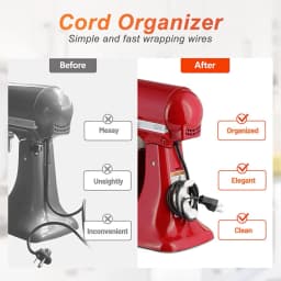 6pcs Flexible Cord Organizer Kitchen Appliances Hidden Wire Fixing Winder Cord Wrapper For Mixer Blender Coffee Maker