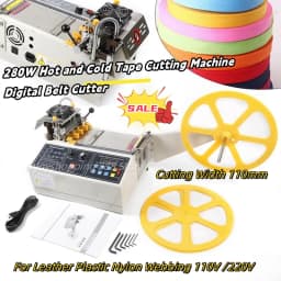 280W Hot and Cold Tape Cutting Machine Digital Belt Cutter Cutting Width 110mm For Leather Plastic Nylon Webbing 110V /220V