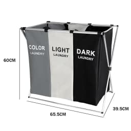 Large Laundry Basket Three Foldable Grid Organizer Basket Dirty Clothes Toys Organizers Home Laundry Basket Storage Sorter Bin