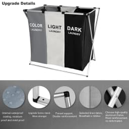 Large Laundry Basket Three Foldable Grid Organizer Basket Dirty Clothes Toys Organizers Home Laundry Basket Storage Sorter Bin
