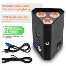 U'King 3x18W RGBWA+UV 6in1 Built-in Battery LED Par Light Wireless Remote Control DMX Wash Par Light for DJ Stage Performance