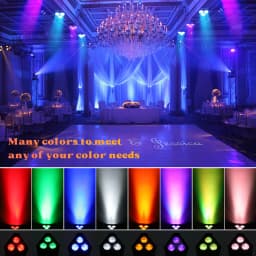 U'King 3x18W RGBWA+UV 6in1 Built-in Battery LED Par Light Wireless Remote Control DMX Wash Par Light for DJ Stage Performance