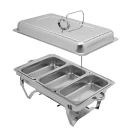 2/3 Food Trays Stainless Steel Chafing Dish With Lid Buffet Server Food Warmer
