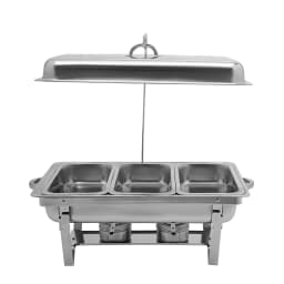 2/3 Food Trays Stainless Steel Chafing Dish With Lid Buffet Server Food Warmer