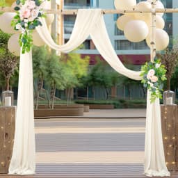 550CM Wedding Arch Draping Fabric Sheer Arch Drapes Burgundy Chiffon Outdoor Curtain Backdrop for Wedding Ceremony Party Decor