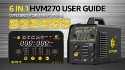 HHZXVOGEN HVM270 6 in 1 Aluminum Welding Machine Cut/Gas MIG/Gasless MIG/HF TIG/MMA ARC Stick Digital Screen 2T/4T Spot Inverter Welder for Stainless Cast Iron Multi-process Plasma Cutter Welder Combo