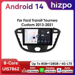 9" Hizpo Wirless CarPlay Android Auto Car Radio for Ford Transit Tourneo Custom 2013 - 2021 Multimedia Navi GPS BT 4G RDS DSP