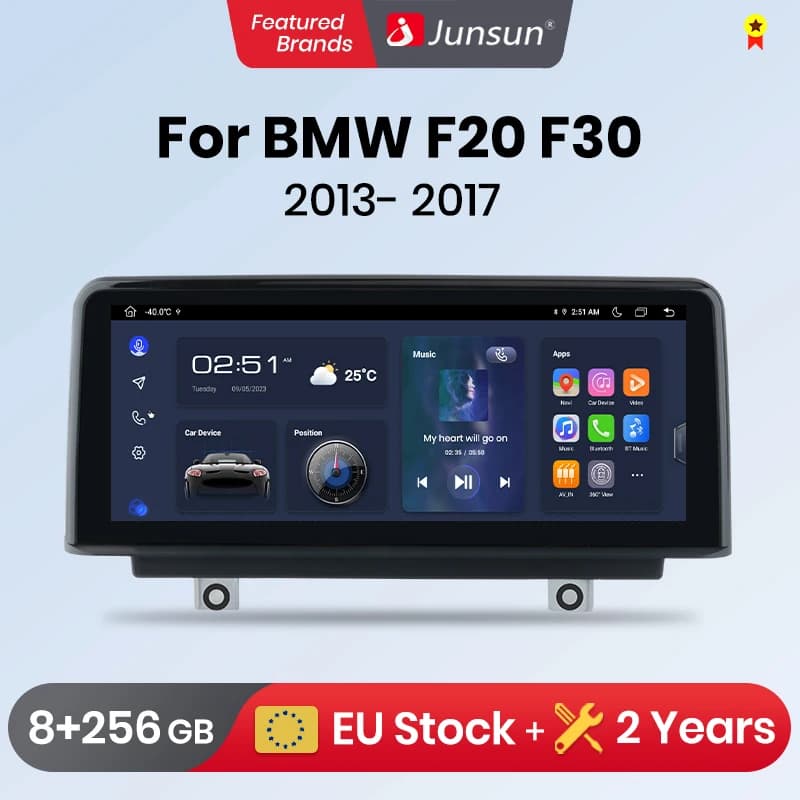 Junsun Wireless CarPlay Andorid Auto Car Radio For BMW Series 1 2 3 4 F20 F21 F22 F30 F31 F32 F33 F34 F36 GPS 4G WiFi Multimedia