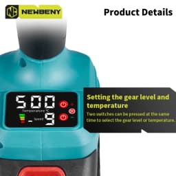 NEWBENY 500℃ Electric Hot Air Gun 2000W Heat Gun Cordless Rechargeable Industrial Home Welding Tools For Makita Battery Pin
