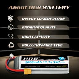 HRB 3S 2600mAh Lipo Battery 11.1V 35C XT60 RC Lipo Battery Compatible with RC Quadcopter Airplane Helicopter Car Truck Boat