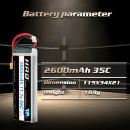 HRB 3S 2600mAh Lipo Battery 11.1V 35C XT60 RC Lipo Battery Compatible with RC Quadcopter Airplane Helicopter Car Truck Boat