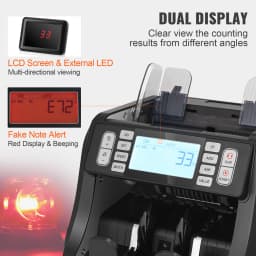 SucceBuy 1200 Pcs/Min Money Counter Business Cash Register Bill Counterfeit Bill Detector by UV/MG/IR/DD Function for Bank Store