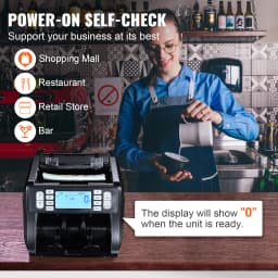 SucceBuy 1200 Pcs/Min Money Counter Business Cash Register Bill Counterfeit Bill Detector by UV/MG/IR/DD Function for Bank Store