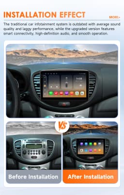 9" Hizpo 2Din Android14 Car Radio for Hyundai i10 2007- 2013 BT 4G Auto CarPlay Navi GPS RDS DSP Snapdragon 6115 360°CAM