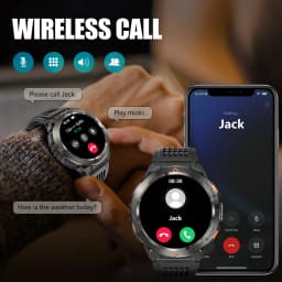 GPS Smartwatch for Men/ Women, 1.43'' Fitness Tracker with Geomagnetism/ Air pressure/ Music Plays/ Wireless Call/ Flashlight