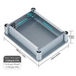 Nobsound Rounded-corner Aluminum Enclosure Preamp Cabinet Power Metal Case 220×280×87mm