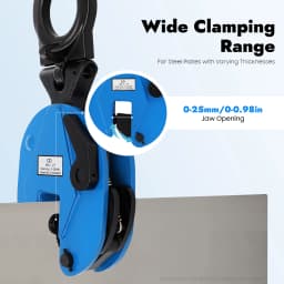 2 Ton High-Quality Alloy Steel Plate Lifting Clamp Jaw Opening Clamp for Lifting And Transporting Heavy Duty 4409.25 LBS Capacity