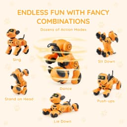 SucceBuy Remote Control Robot Dog Toy Dog Programmable Smart Interactive Robotic Pet for Kids Singing Dancing RC Stunt Toy