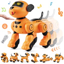 SucceBuy Remote Control Robot Dog Toy Dog Programmable Smart Interactive Robotic Pet for Kids Singing Dancing RC Stunt Toy