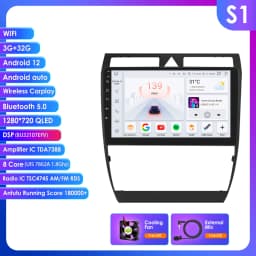 Hizpo 2Din 9inch CarPlay Andoird Auto Car Radio for Audi A6 RS6 S6 1997 - 2004 Navi GPS RDS DSP SWC BT 4G UI7862 Multimedia