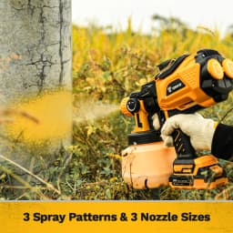 DEKO 1200ml HVLP Spray Gun with LED light High Power Electric Paint Sprayer,3 Nozzle & Large capacity Easy Spraying