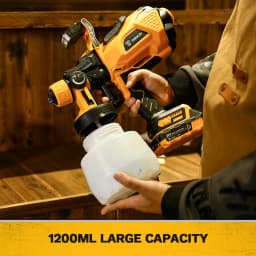 DEKO 1200ml HVLP Spray Gun with LED light High Power Electric Paint Sprayer,3 Nozzle & Large capacity Easy Spraying