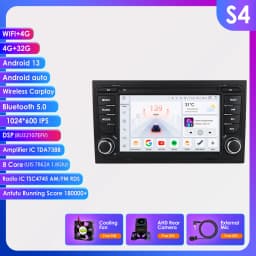 Hizpo 7 Inch Car Multimedia Radio For Audi A4 2002-2007 S4 RS4 B6 B8 B7 GPS Navi 2din Stereo Wireless CarPlay Android Auto