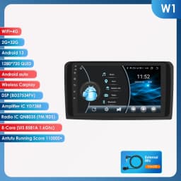 Hizpo 9" Car Multimedia Player For Mercedes ML W164 X164 ML350 ML300 GL500 ML320 ML280 GL350 GPS Stereo 2din Android Carplay RDS