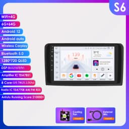 Hizpo 9" Car Multimedia Player For Mercedes ML W164 X164 ML350 ML300 GL500 ML320 ML280 GL350 GPS Stereo 2din Android Carplay RDS