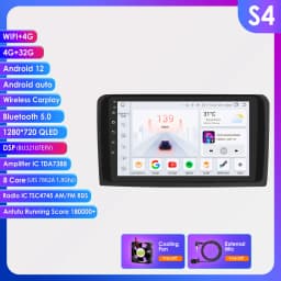 Hizpo 9" Car Multimedia Player For Mercedes ML W164 X164 ML350 ML300 GL500 ML320 ML280 GL350 GPS Stereo 2din Android Carplay RDS