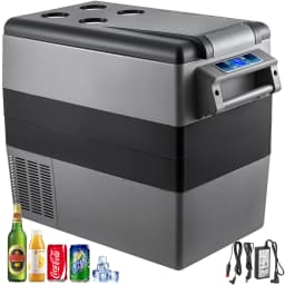 SucceBuy 55L Car Refrigerator Mini Fridge Freezer Portable Compressor Freezer Vehicle Car Truck RV Boat Mini Electric Cooler