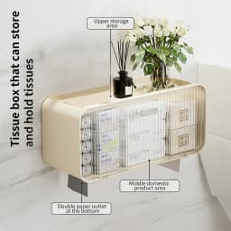 Bathroom store Wall Mounted Tissue Tissue Box Multifunctional Storage Rack for Toiletries Storage Box Shampoo Organizer